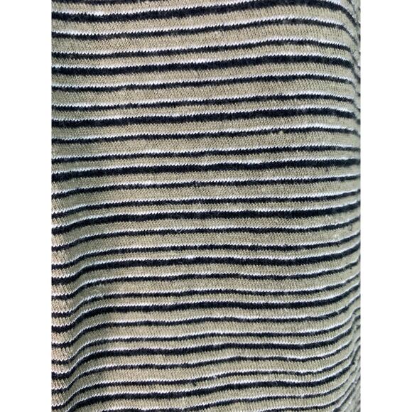 Madewell Women's S Green Black Striped Hemp Blend Crop T-Shirt - Picture 4 of 6